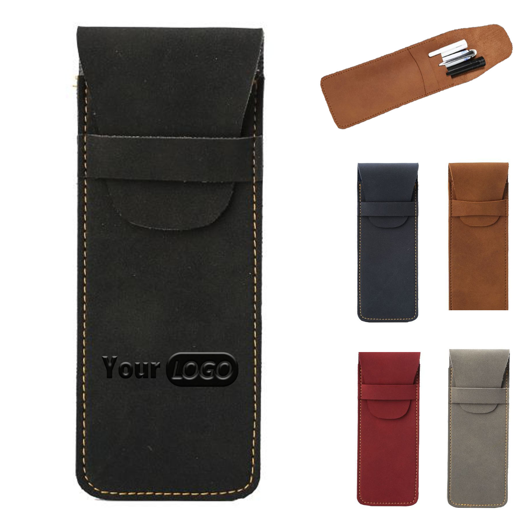 PU Leather Flip Cover Pen Case 5