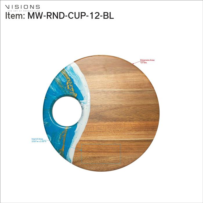 Large Round Acacia Board With Dip Holder 44