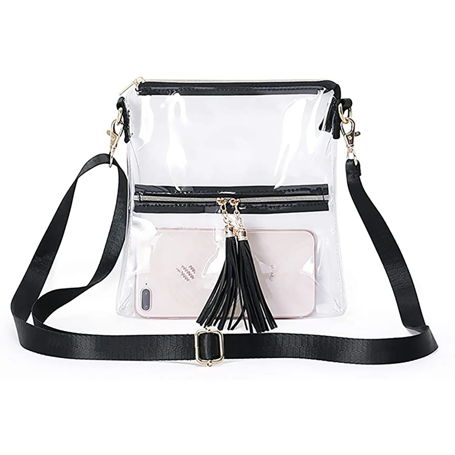 Clear Crossbody Purse with Tassel 3