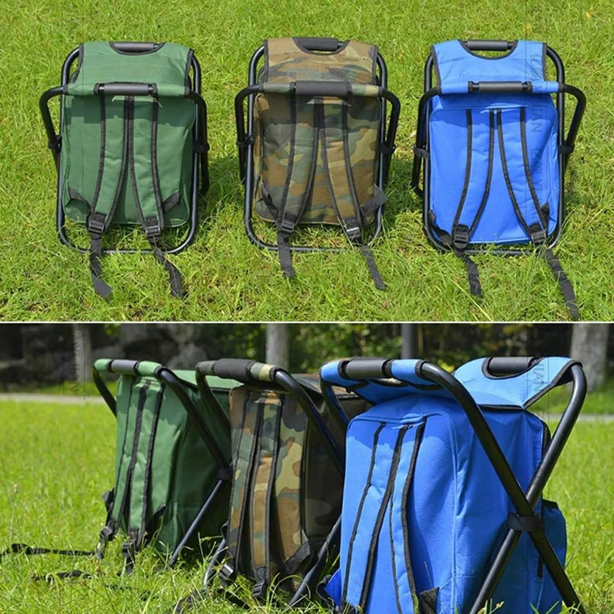 Outdoor Backpack Cooler Fishing Foldable Stool Chair 4