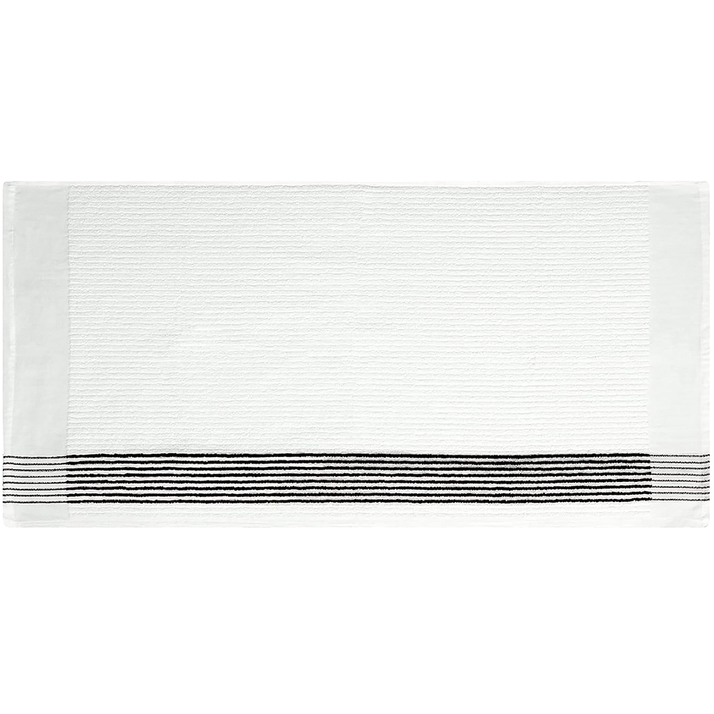 White Caddy Towel with Black Stripes 2