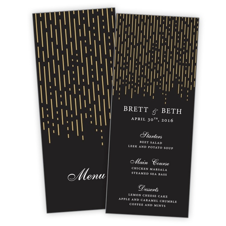 Wedding Menu Card Flat - 3.5x8.5 3