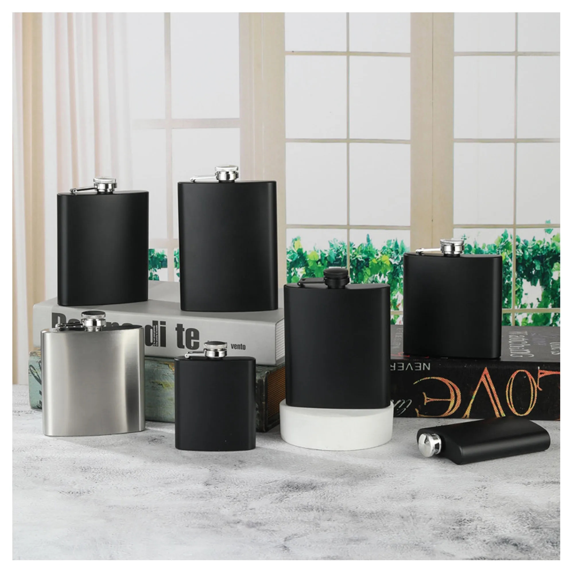 Powder Coated Laserable Stainless Steel Flask 4