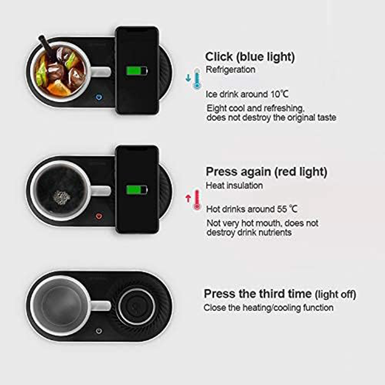 Three in one function desktop intelligent insulated cup 2