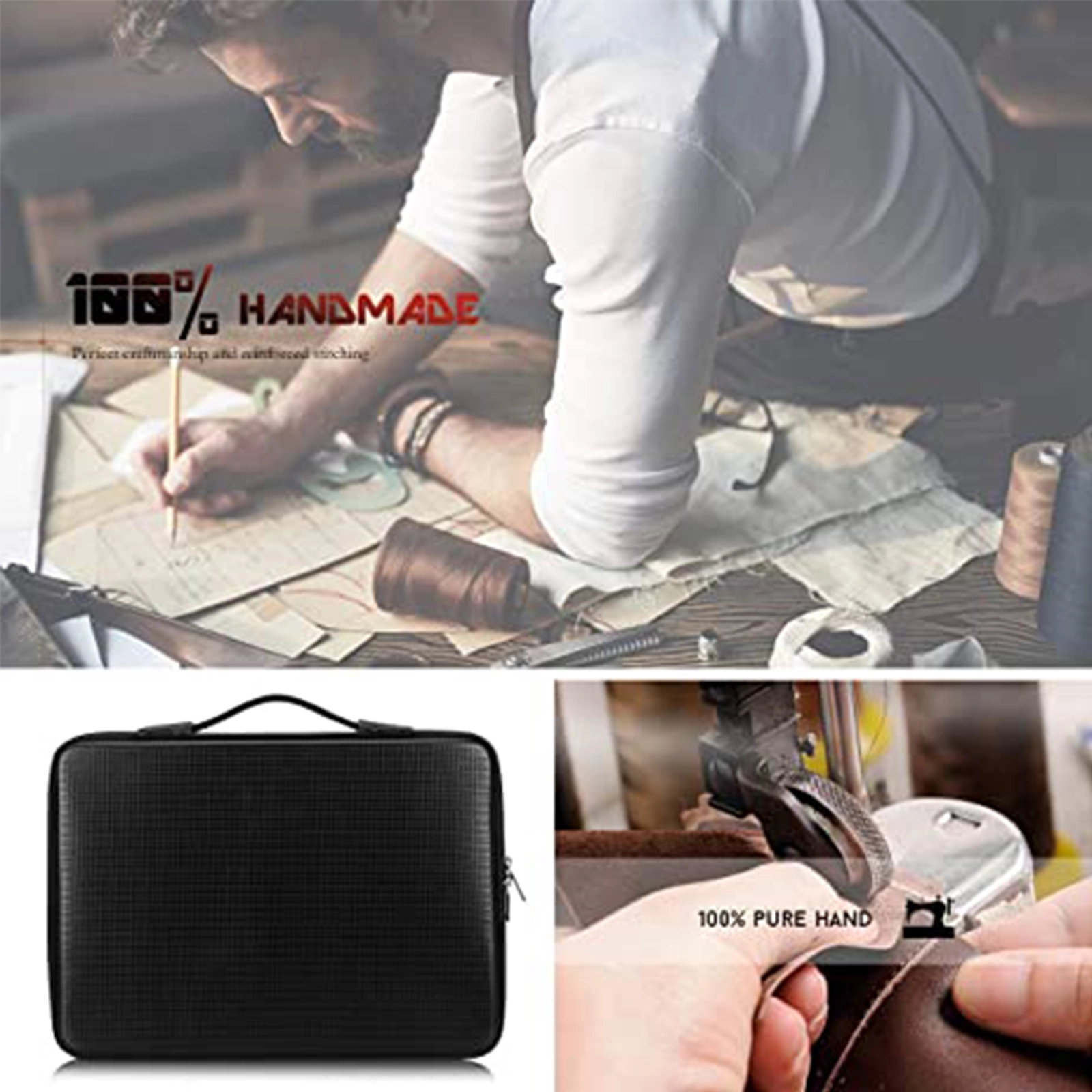 Waterproof Leather Laptop Sleeve Bag Case 2