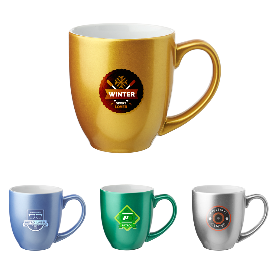16 oz. Metallic Bistro Coffee Mugs 3