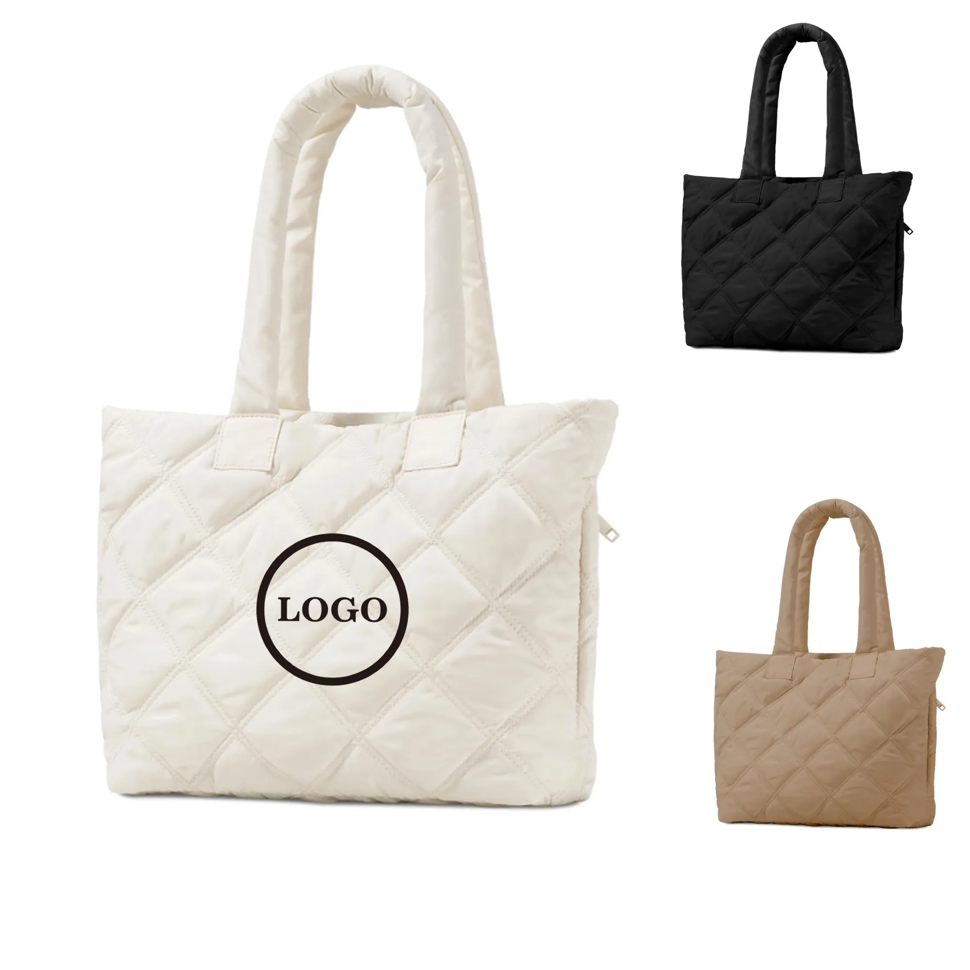 Quilted Nylon Tote Bag 5