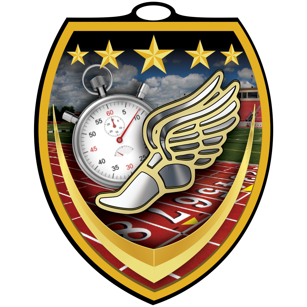 Track Vibraprint™ Shield Medallion (3")