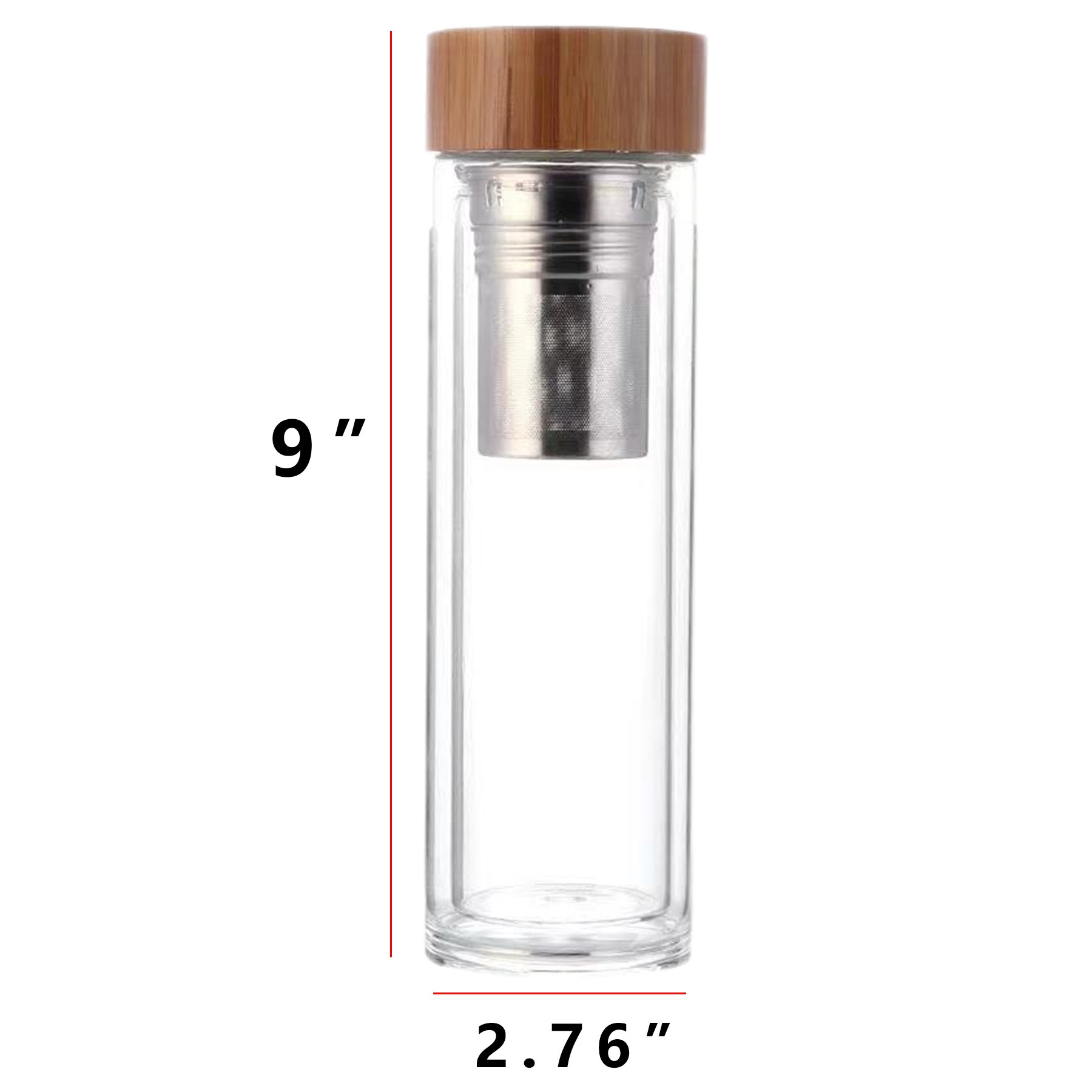 17 Oz Glass Double-Layer Tea Cup/ W Infuser 3