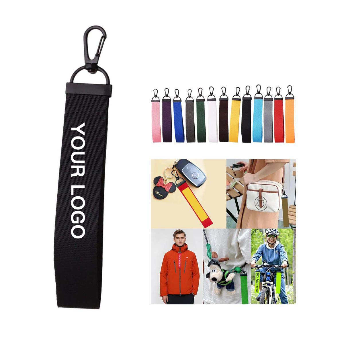 Lightweight Nylon Ribbon Keychain with Heat Print 2