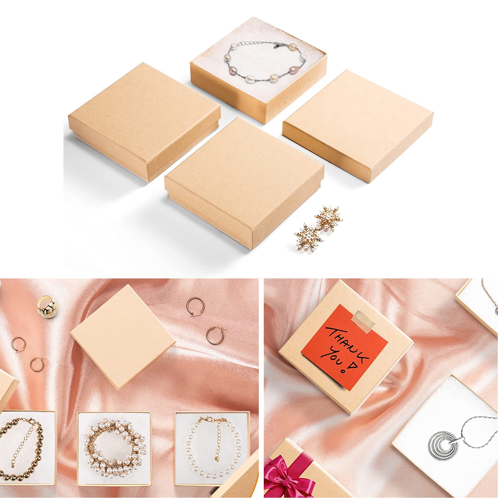 3.5 x 3.5 x 1 Inches Jewelry Gift Box 3