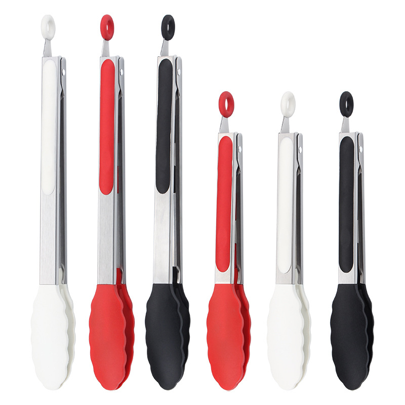 Kitchen Tongs Locking Cooking Tongs with Silicone Tips 1