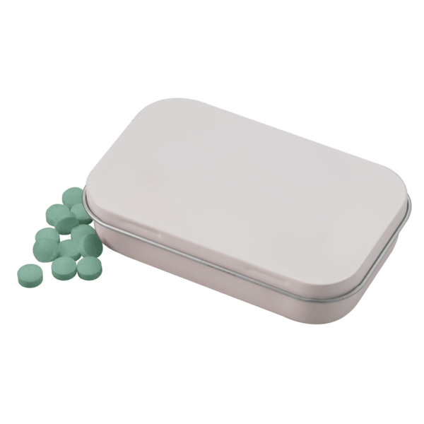 3 3/4" x 2 3/8" Large Rectangular Hinged Tin with Mints 6