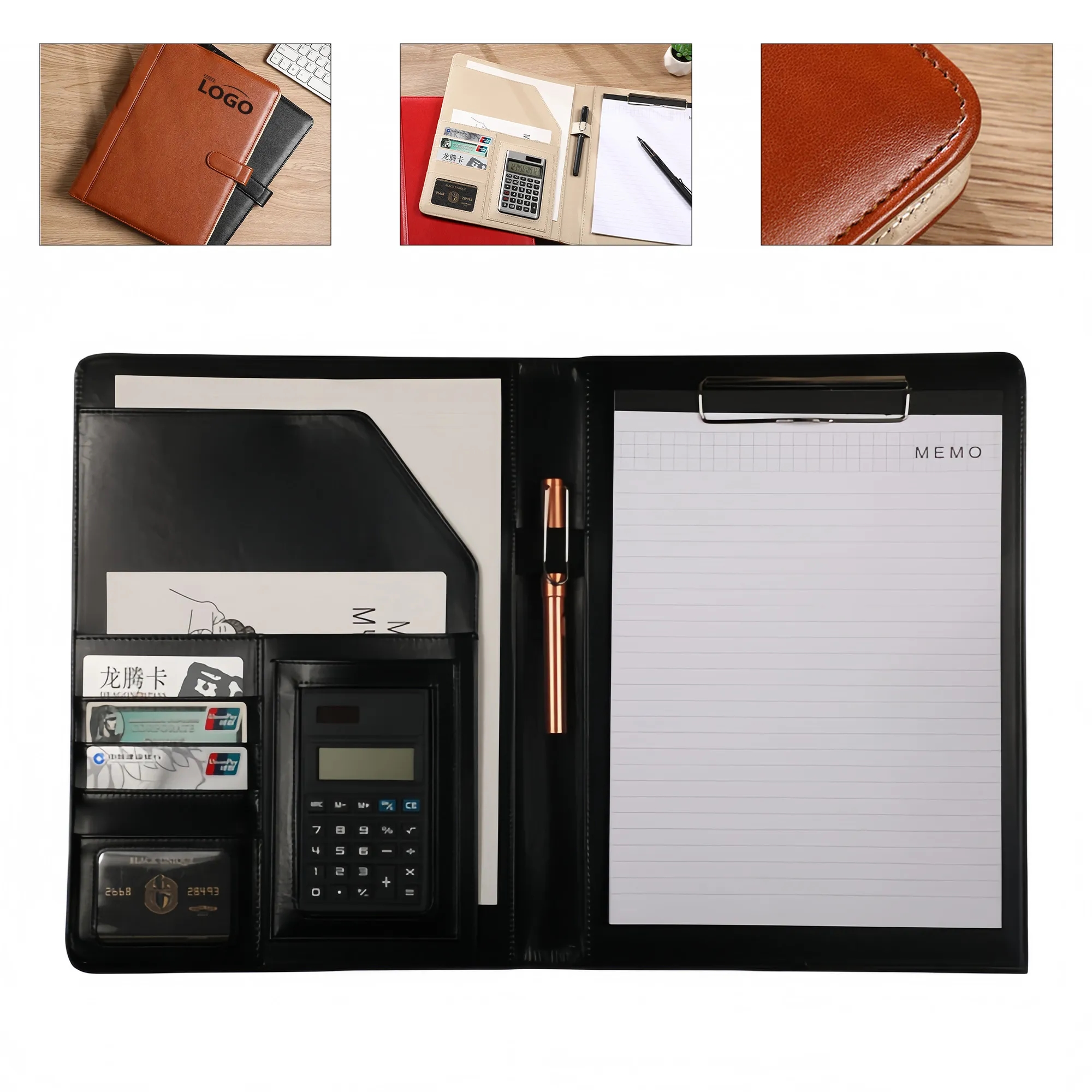 Leather A4 Multi Function Clipboard With Built In Computer
