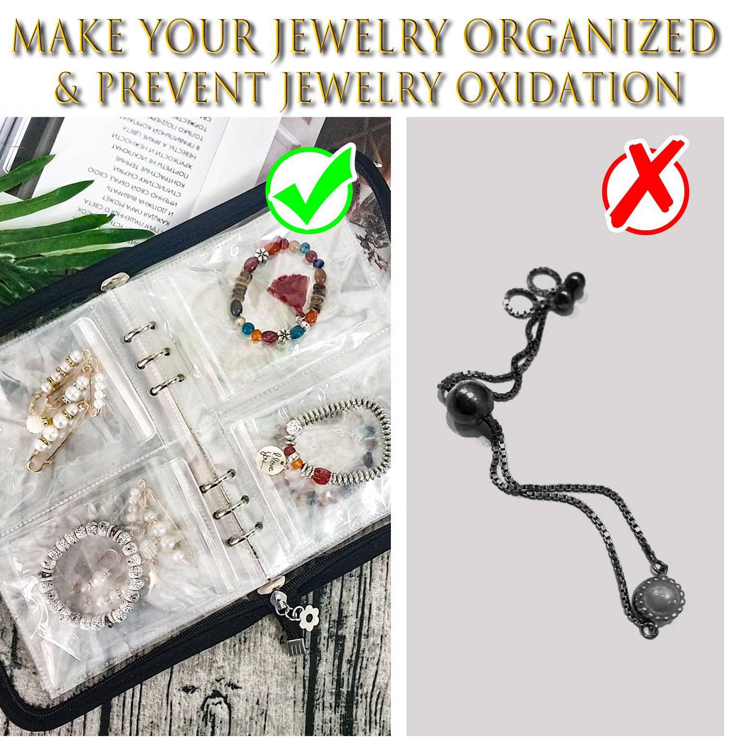 48 Grid Dust-Proof PVC Jewelry Organizer Bag w/ Zipper 6
