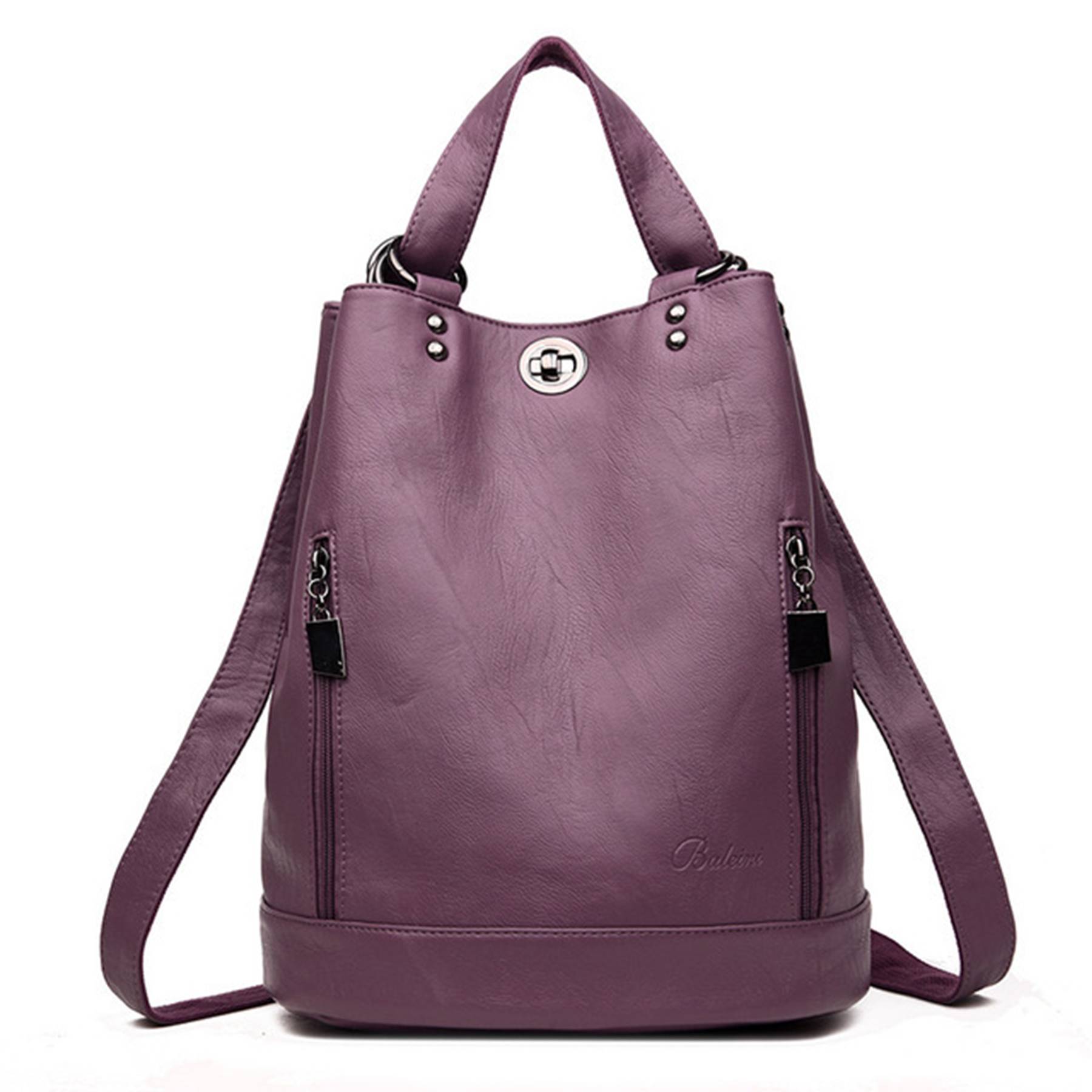 Pu high-capacity Bucket Backpack Women 2