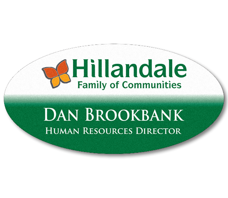 1.5" X 3" Full Color Plastic Oval Name Badge 7