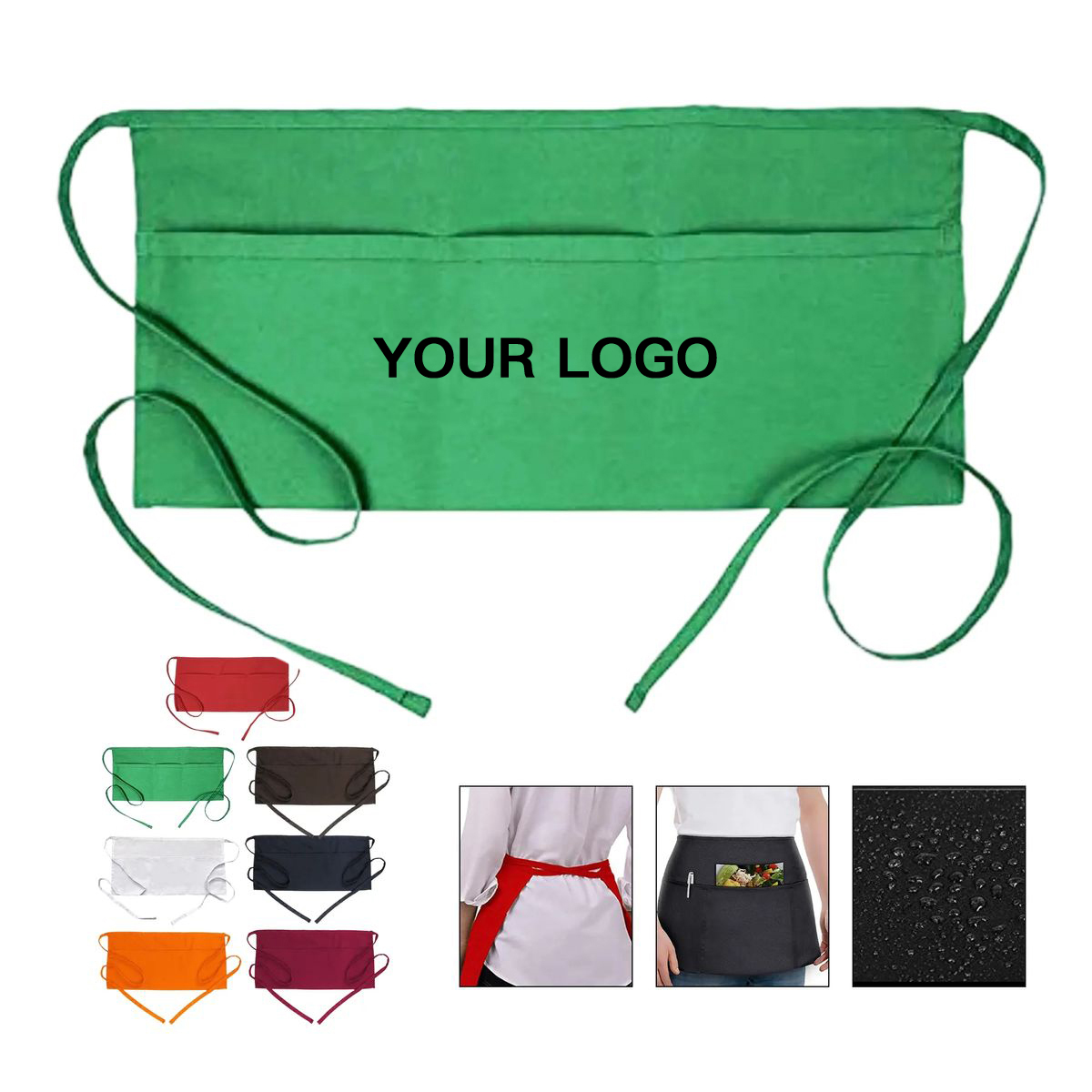 Waterproof Waiter Apron with Storage Pouches 4