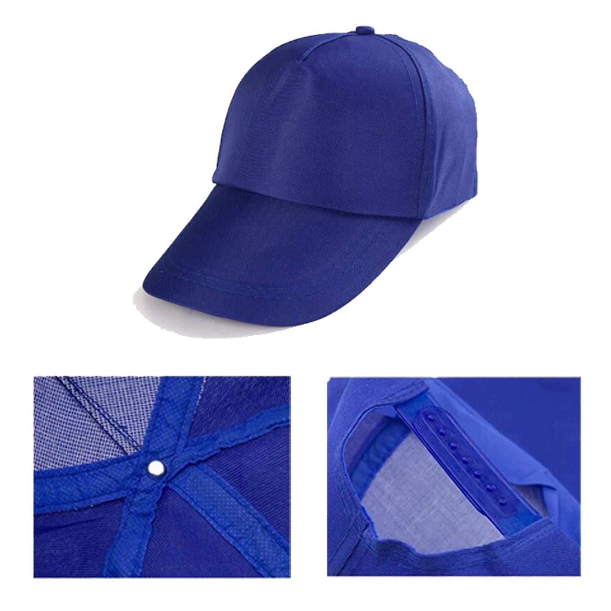 5 Panel Polyester Baseball Caps w/Plastic Snapback 1