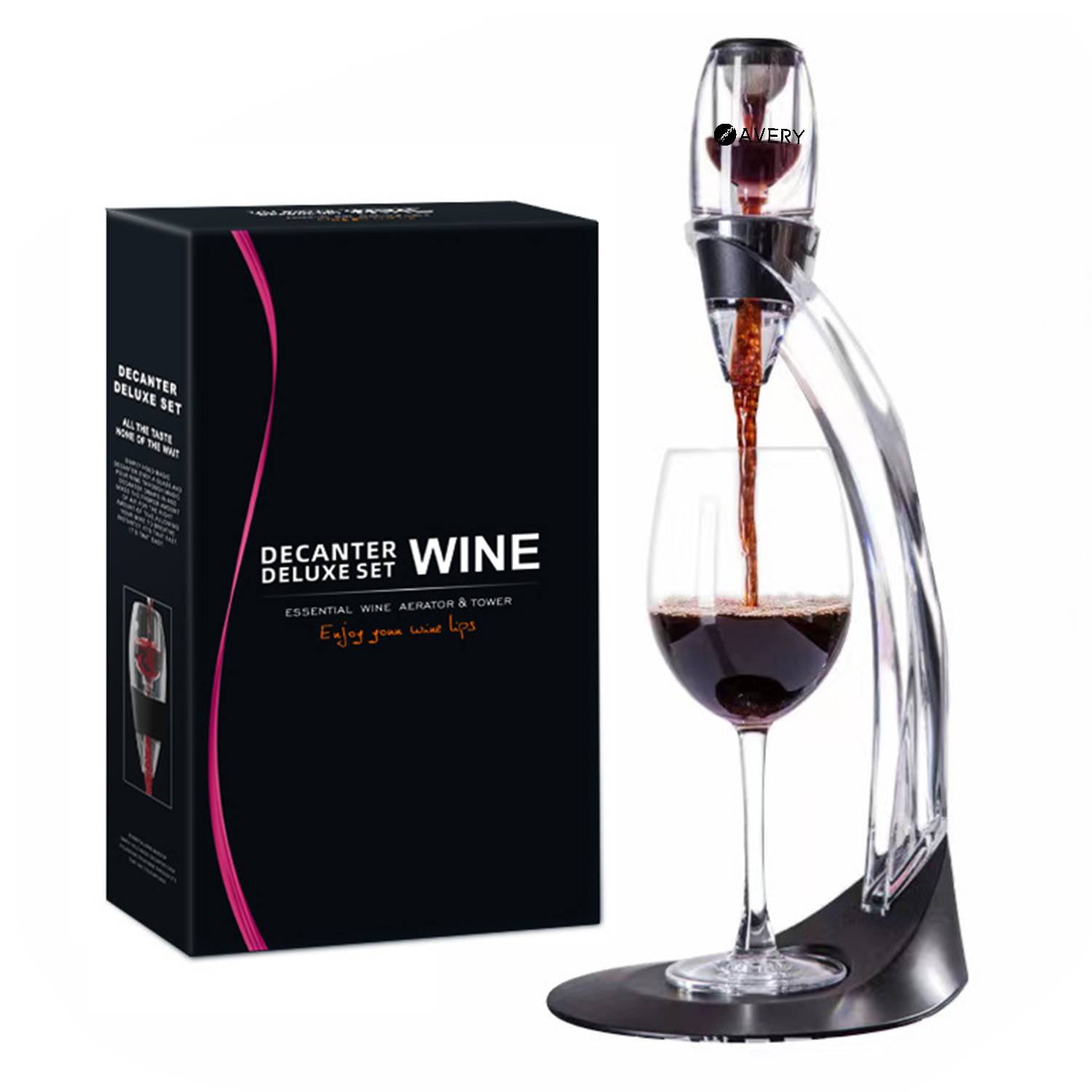 Deluxe Pourer and Decanter Tower Stand Set