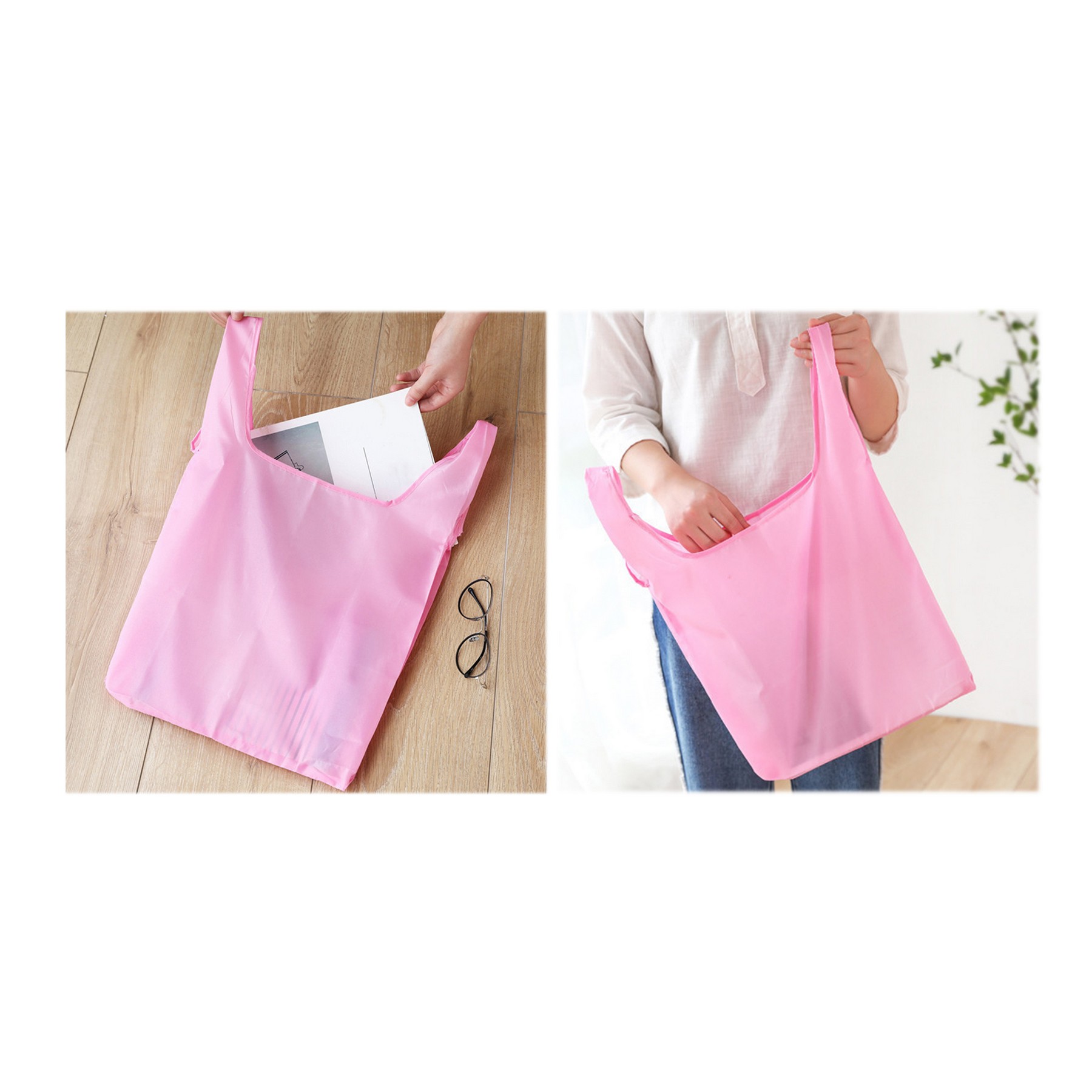 Foldable Portable Shopping Bags, custom tote bag with logo imprint 3