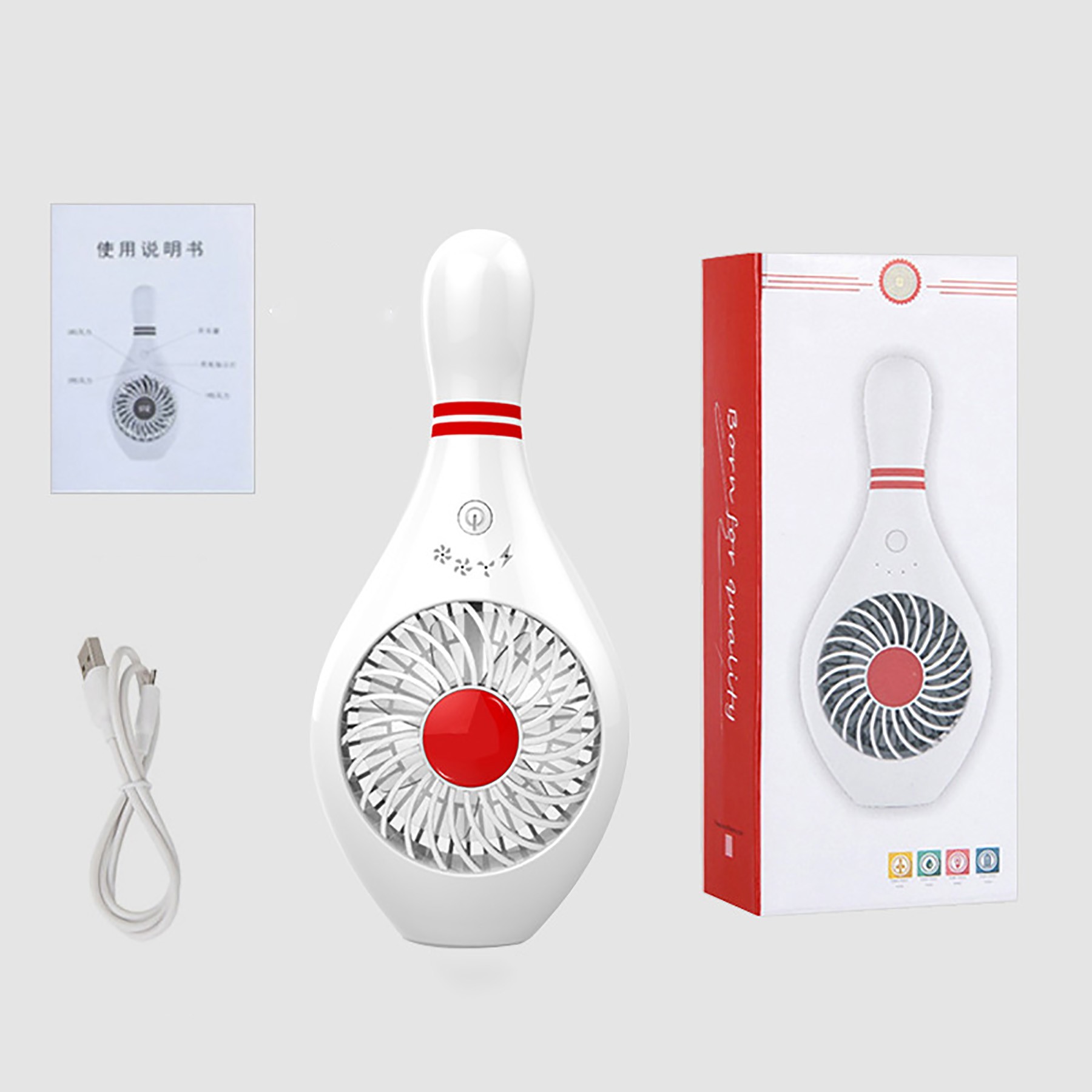 Handheld Portable Bowling Pin Fan 1