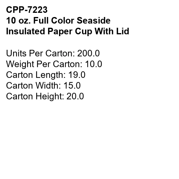 10 oz Full Color Seaside Insulated Paper Cup With Lid 2