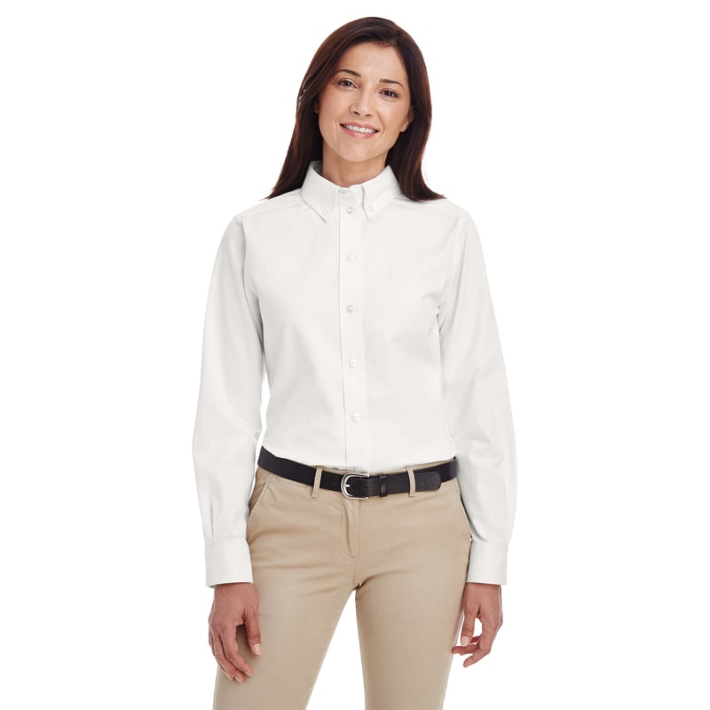 Harriton Ladies' Foundation 100% Cotton Long-Sleeve Twill Shirt With Teflon™ 5