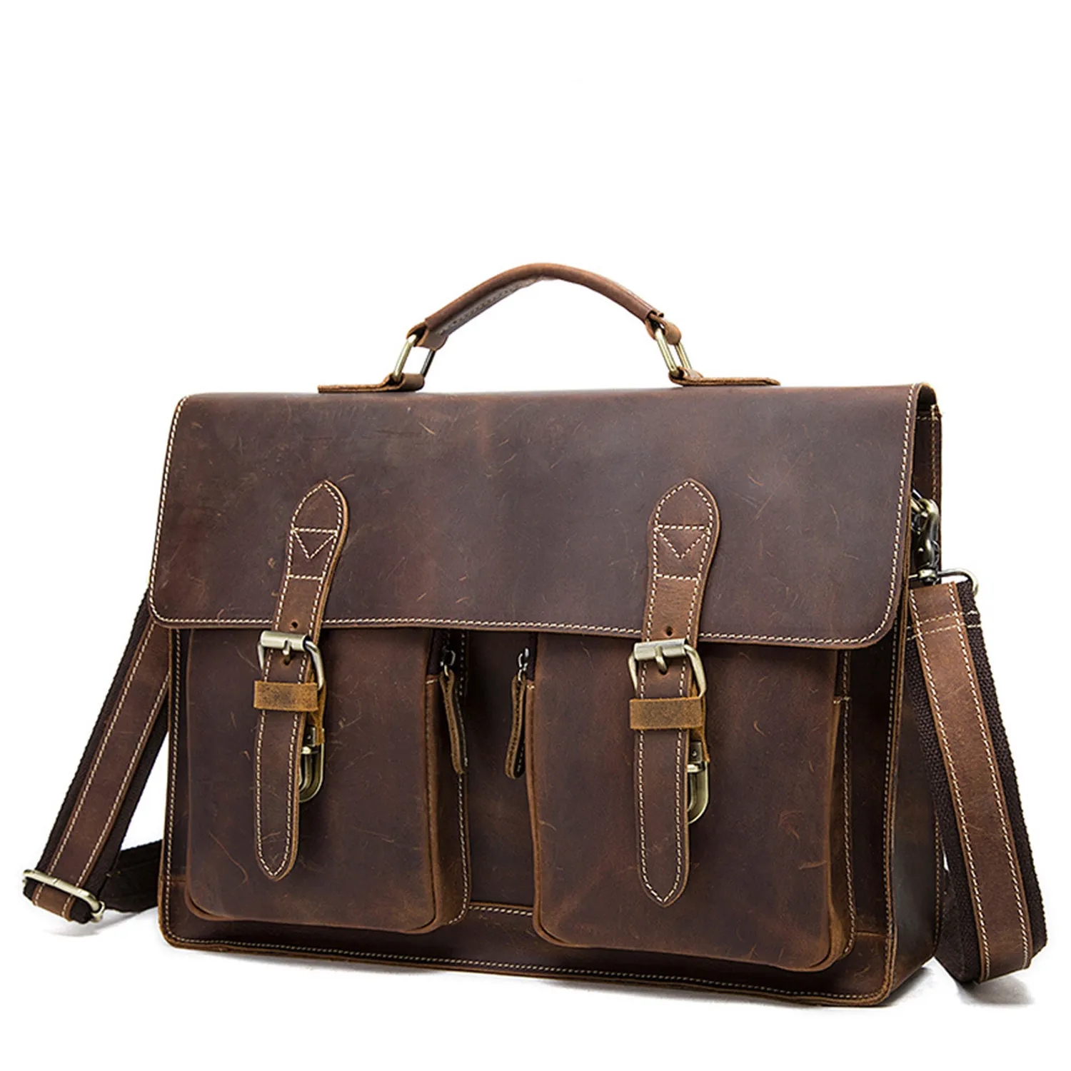 Real Leather Messenger Bag For Men And Women 6