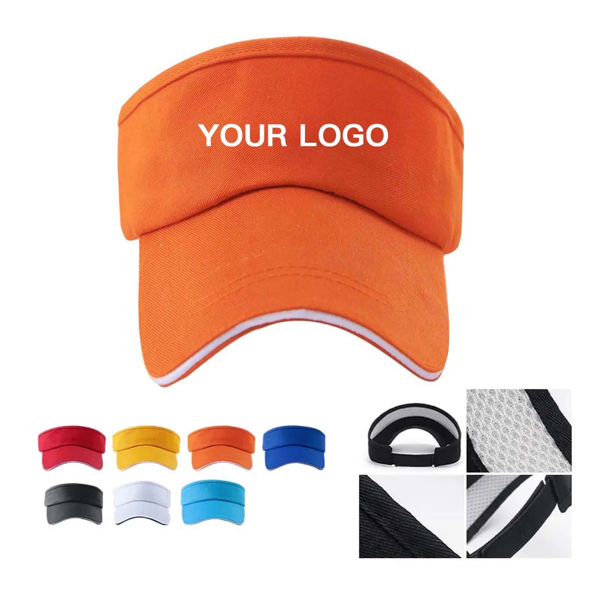 Breathable Poly Cotton Sun Visor with Wide Brim 4