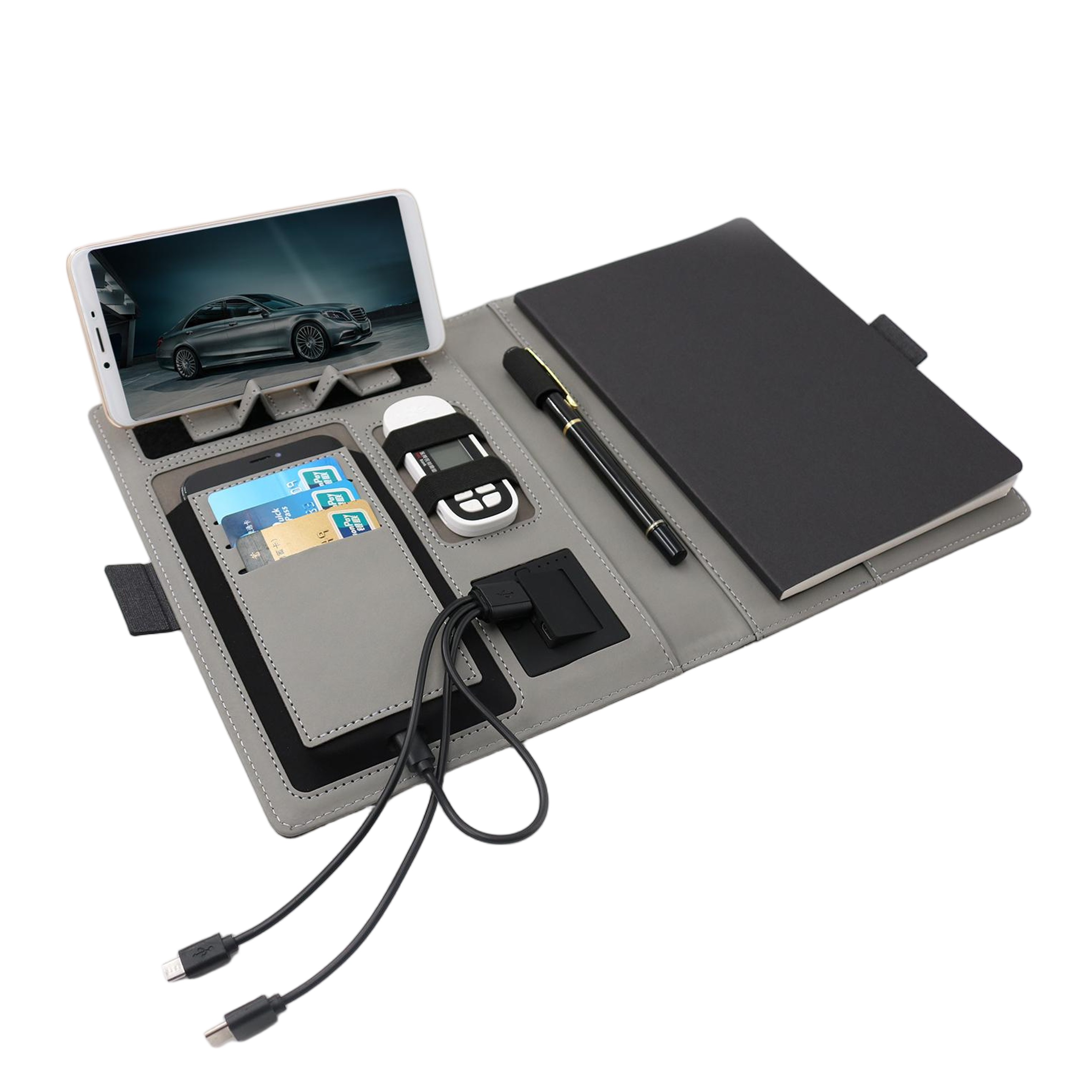 Padfolio with Phone Charger - Ocean 3