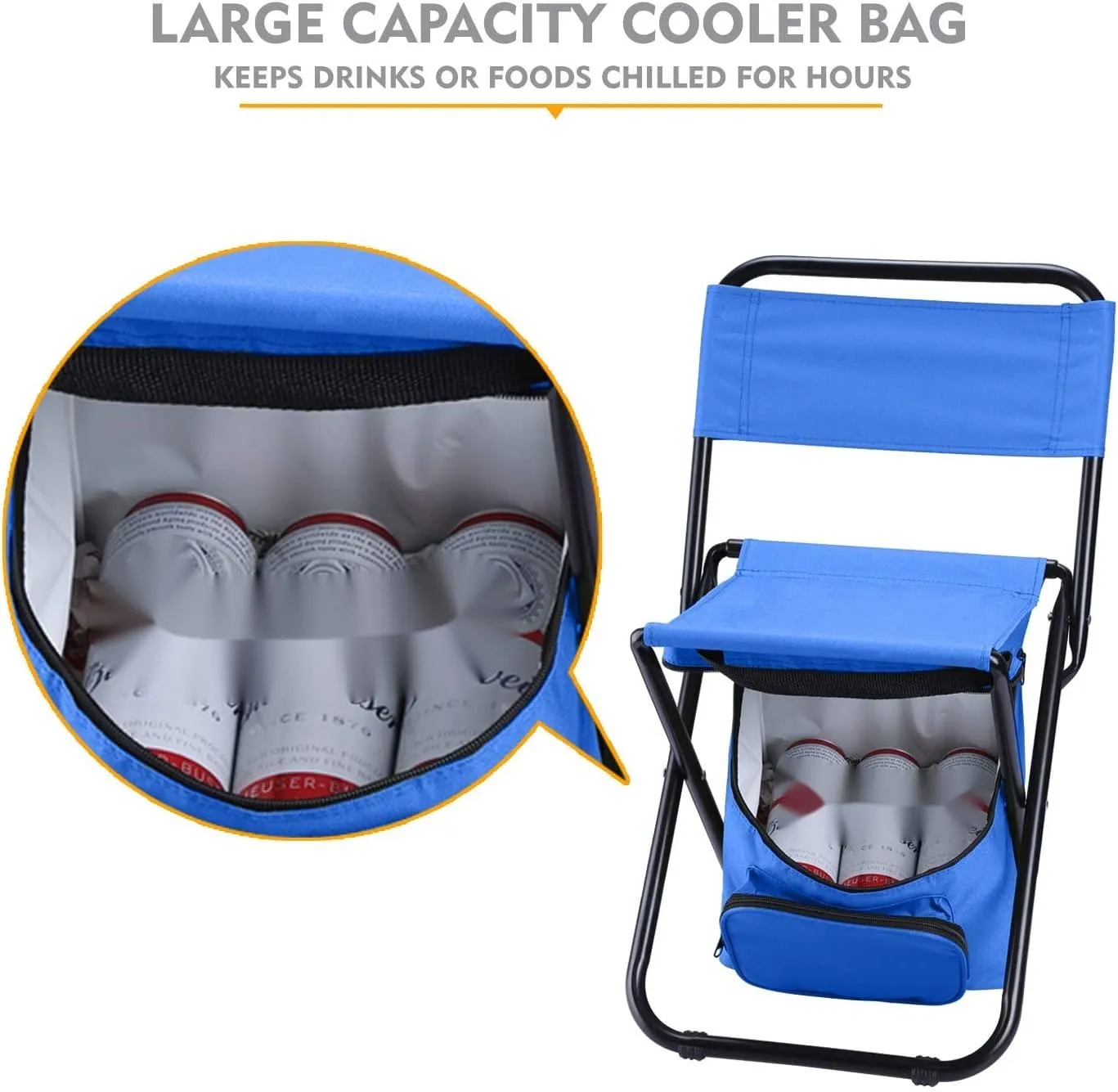 Folding Fishing/Camping Chair with Cooler Bag 8