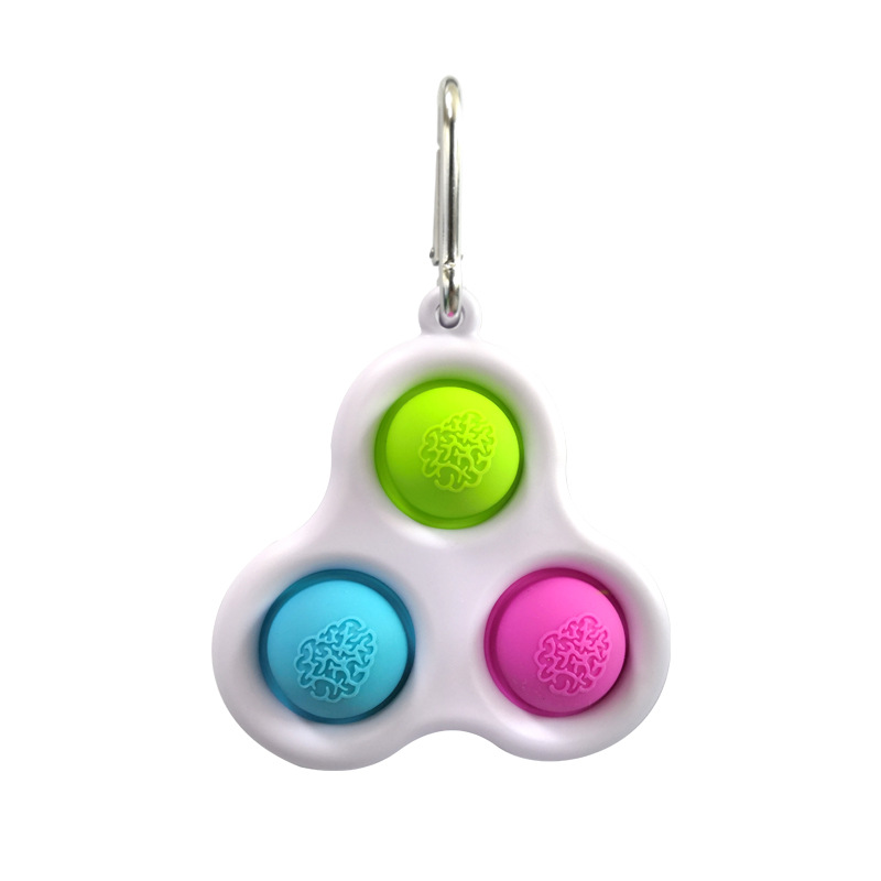 Triangle Shape Simple Dimple Fidget Toy w/ Keychain 4