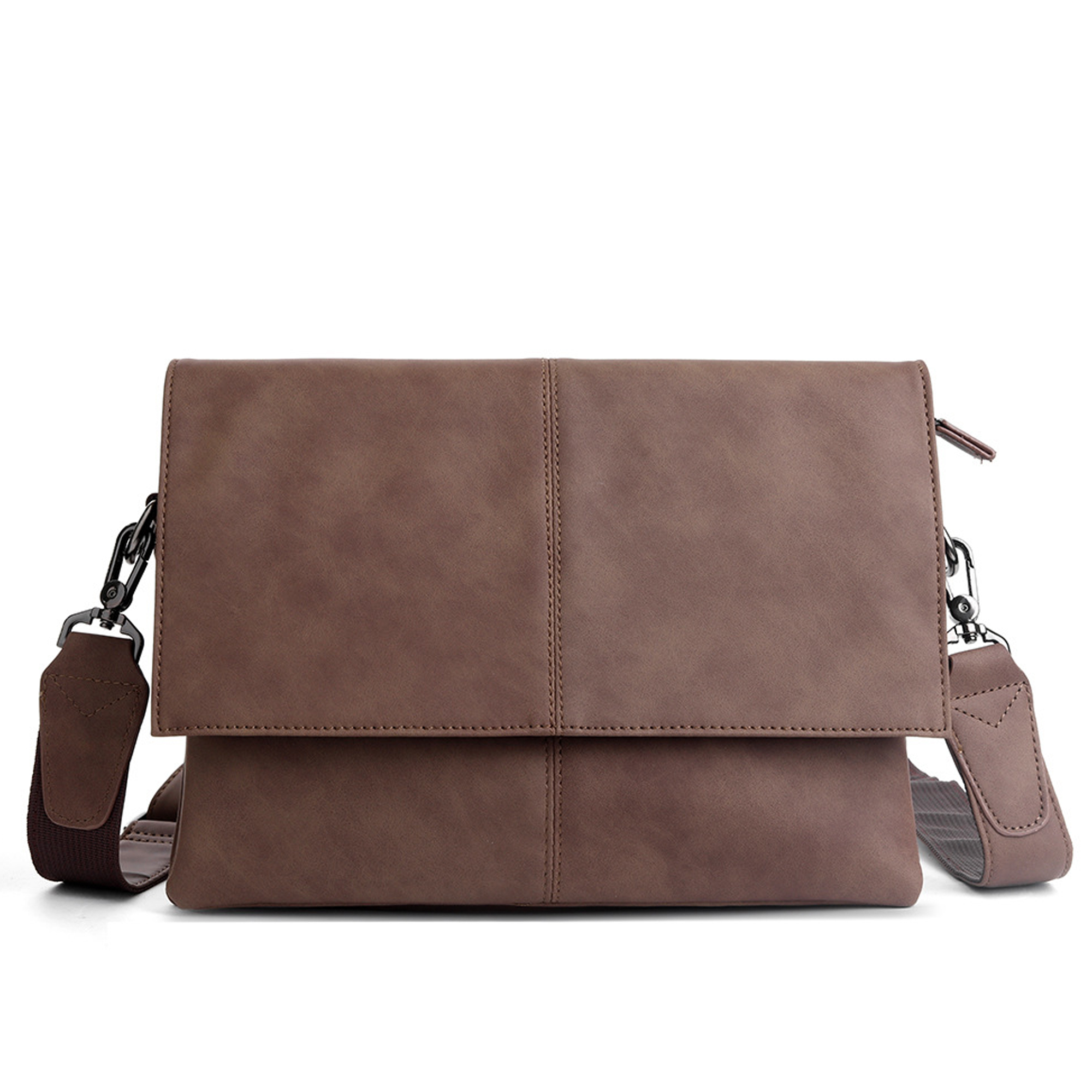 Leather Messenger Bag Men And Women 3