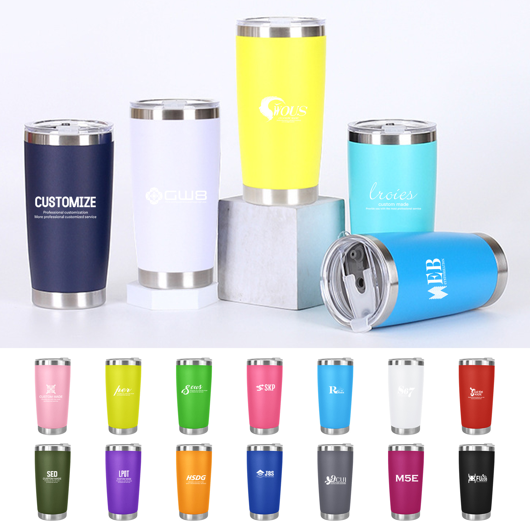 20 OZ Insulated Vacuum Stainless Steel Tumbler 7