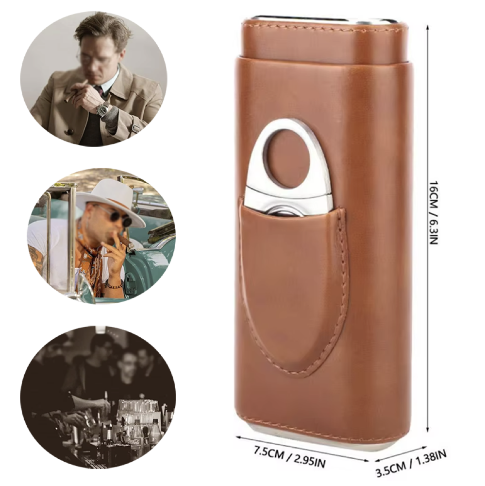 3- Finger Leather Cigar Case 3