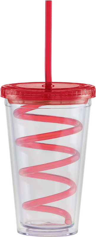 Carnival Cups-Color Curly Straw, Color Lid 22