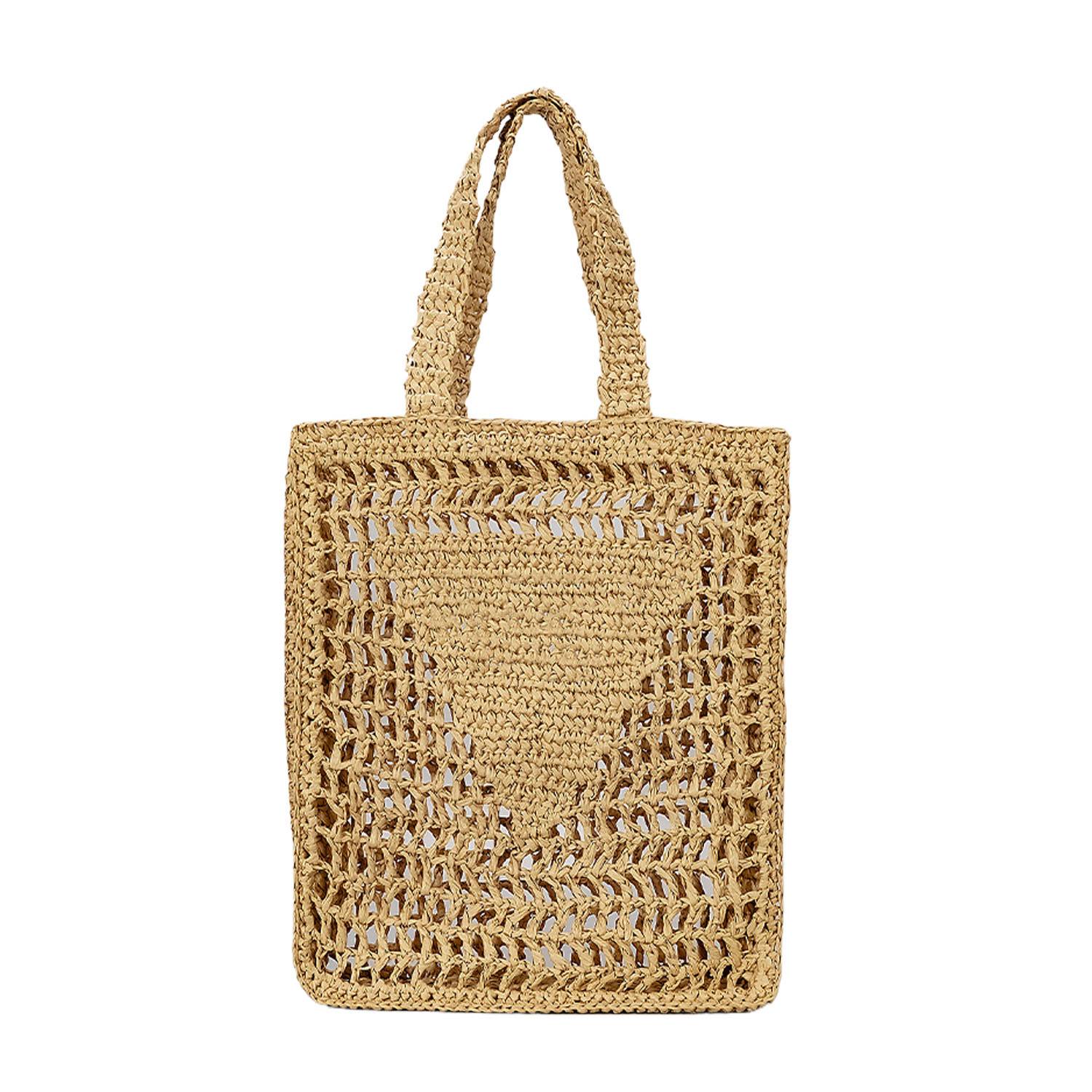 Spacious Crochet Beach Tote Bag – Straw & Mesh 4