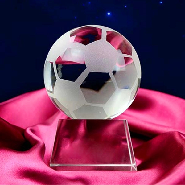 Optical Crystal Football Paperweight Award 3