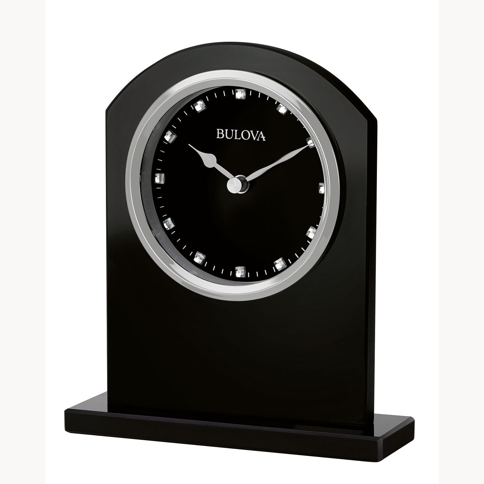Ebony Crystal Bulova Contemporary Tabletop Clock 1