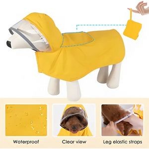 Adjustable Dog Raincoat with Hood Waterproof & Reflective 2