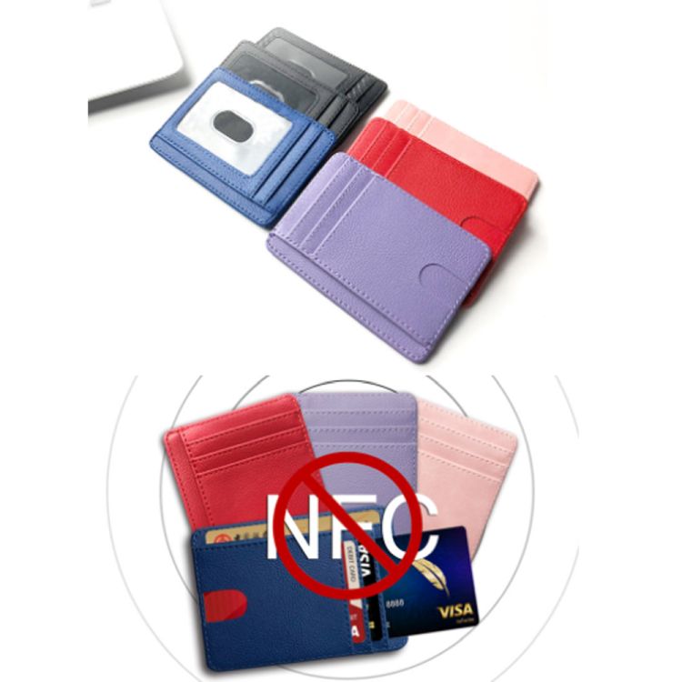 Slim Minimalist Front Pocket RFID Blocking Leather Wallets, custom luggage tag with logo imprint 3