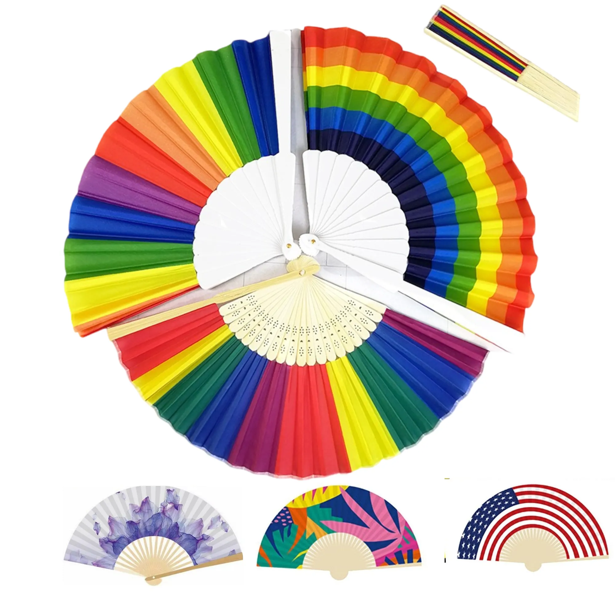 Full Color Fabric Folding Fan 3