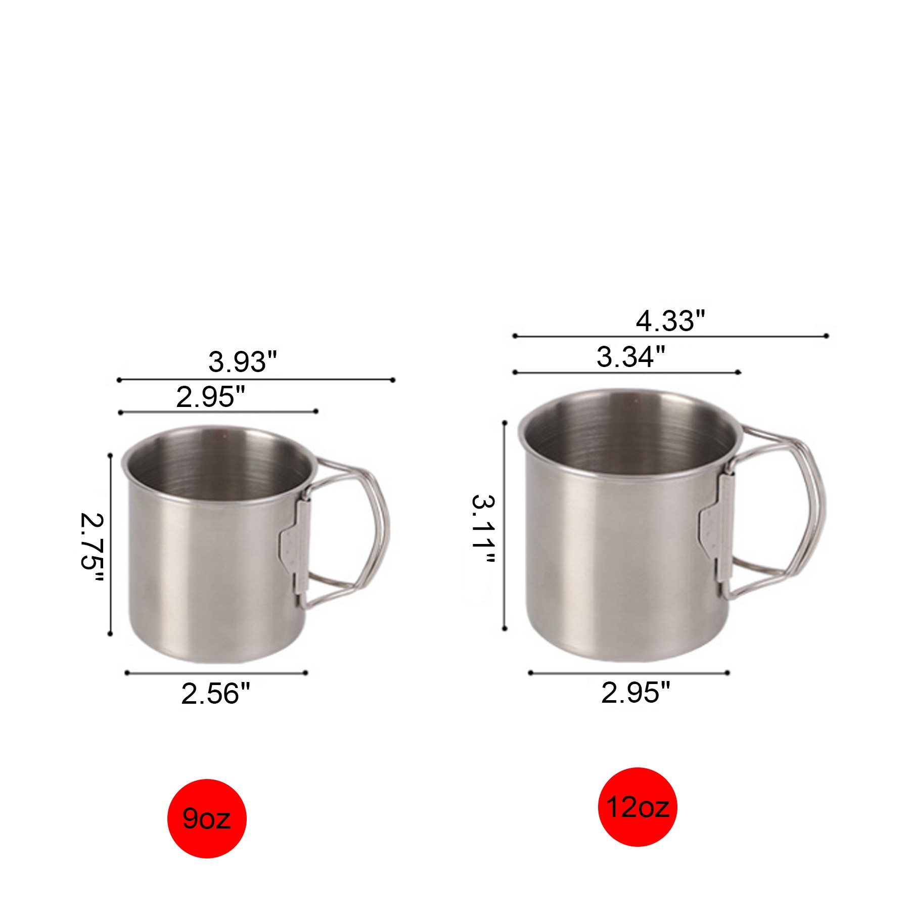 9oz Stainless Steel Outdoors Camping Cup with Foldable Handle 2