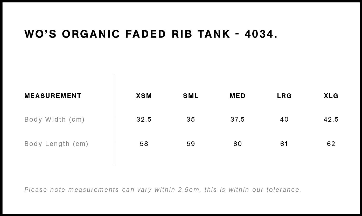 Wo's Faded Organic Rib Tank | 4034 2