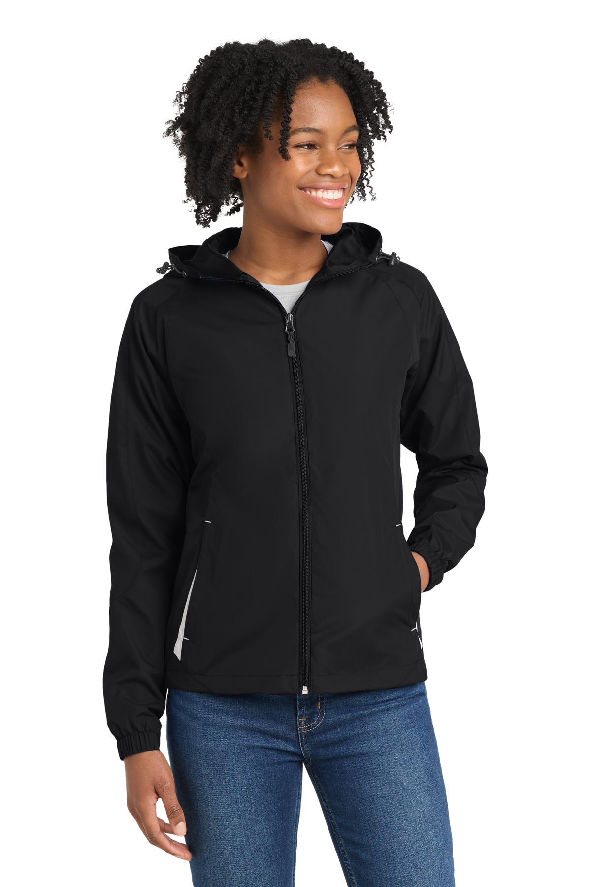 Sport-Tek Women's Colorblock Hooded Raglan Jacket. LST76 28
