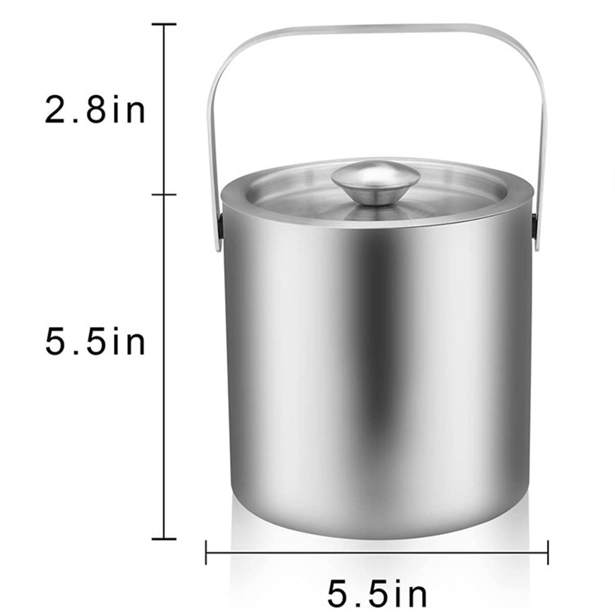 Customizable 304 Stainless Steel Insulated Ice Bucket with Tongs Set 3