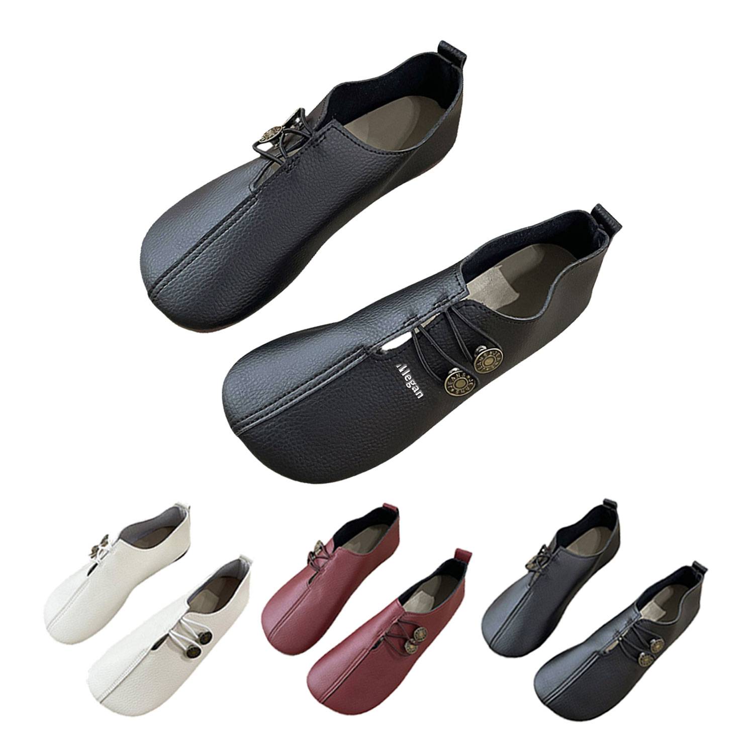 Soft Leather Shallow Mouth Casual Women's Single Shoes 7