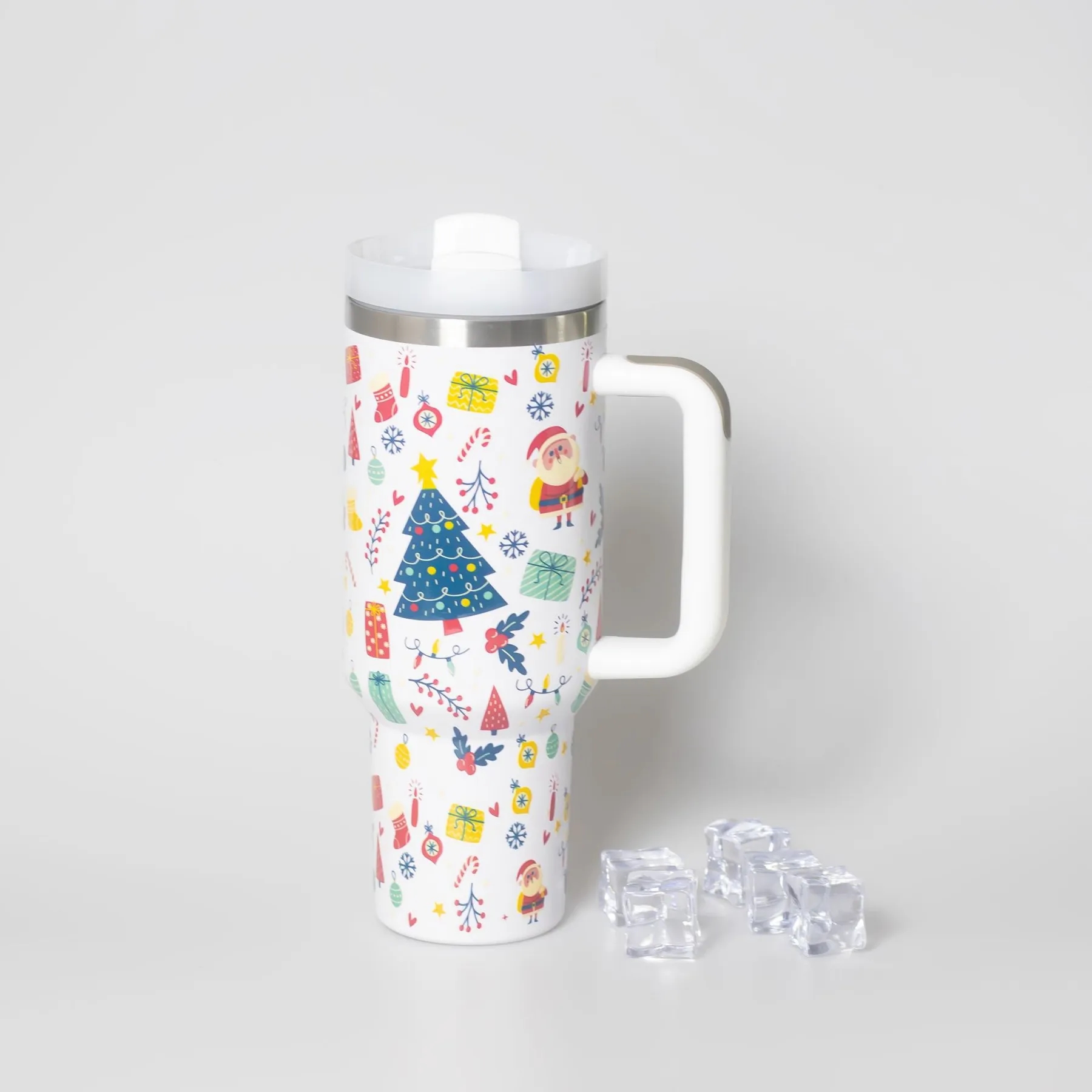 Christmas Theme 40 Oz. Vacuum Tumbler with Lid and Straw 14