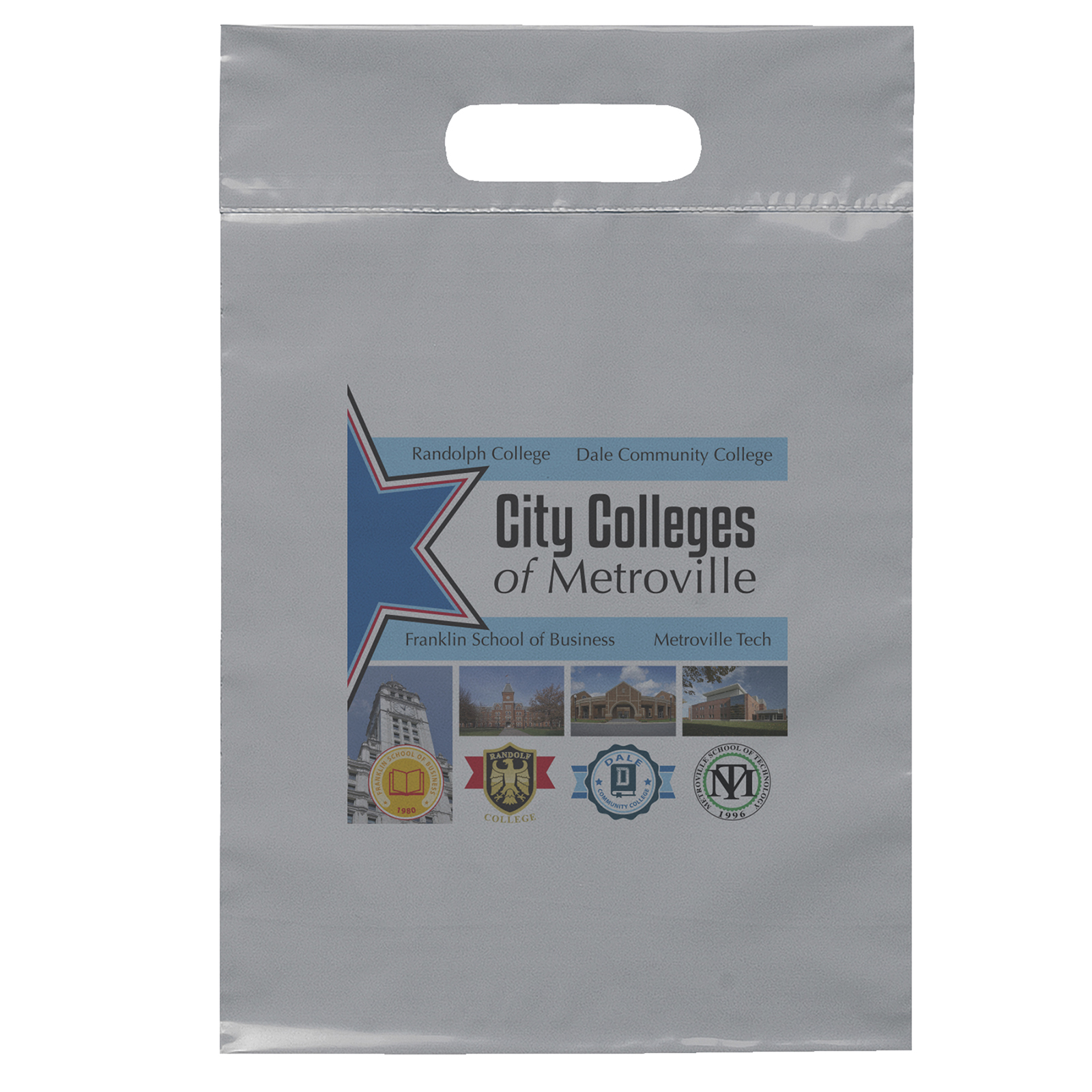 Die Cut Handle Bag - 9 1/2W x 14H - Dynamic Color 13